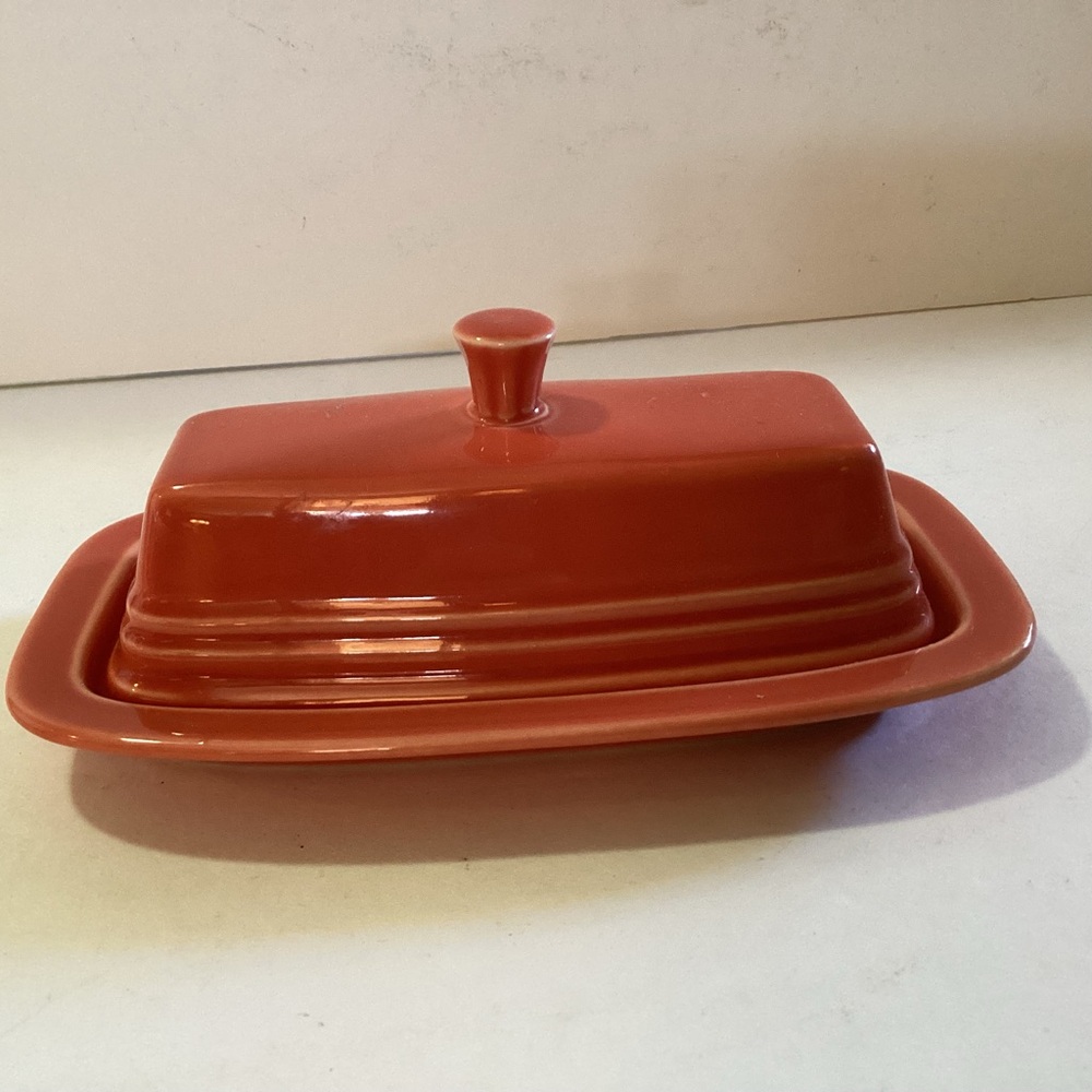Fiesta Orange Covered Butter Dish Homer Laughlin Fiesta